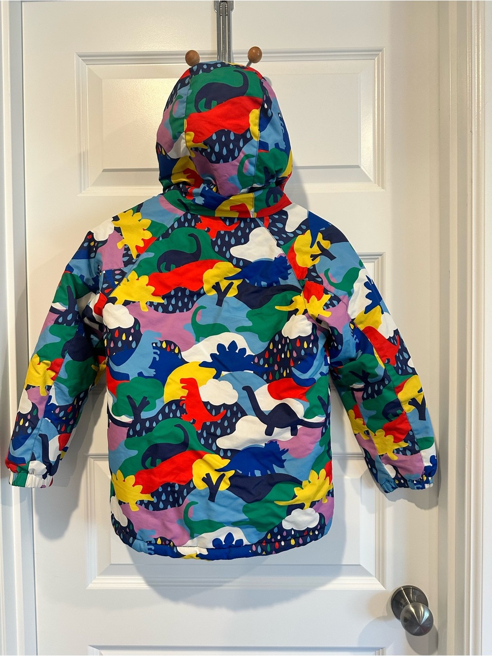 Mini Boden Girls Dinosaur Print Sherpa Lined Hooded Jacke - EUC - Picture 6 of 8